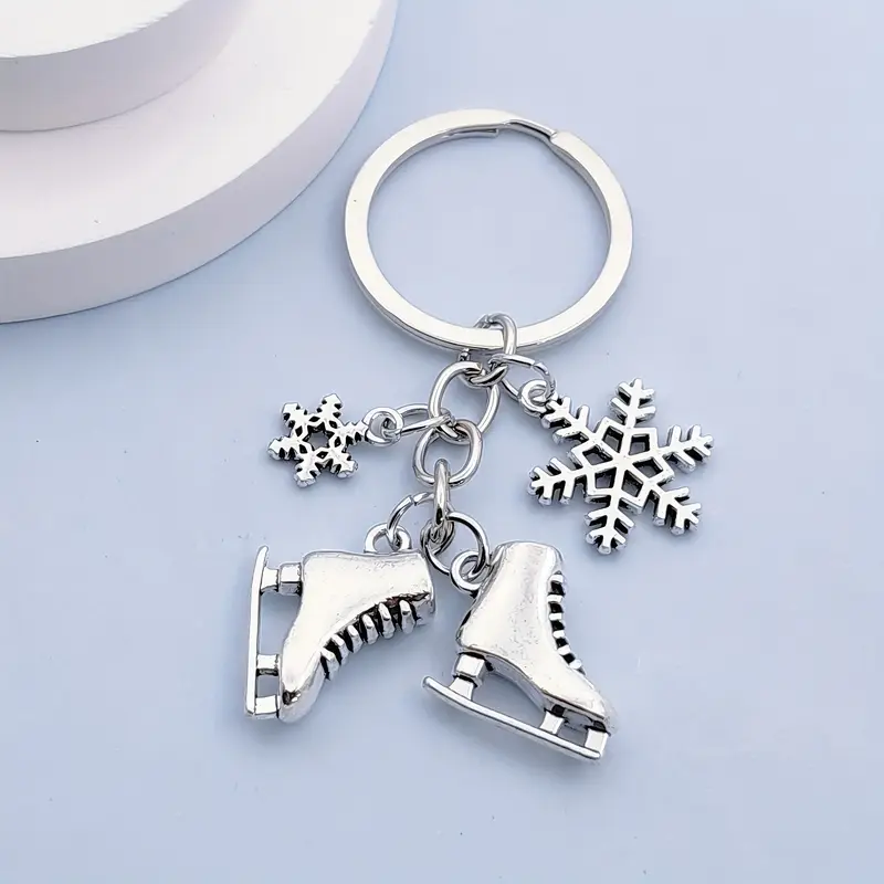 Ice Skates Zinc Alloy Keychain